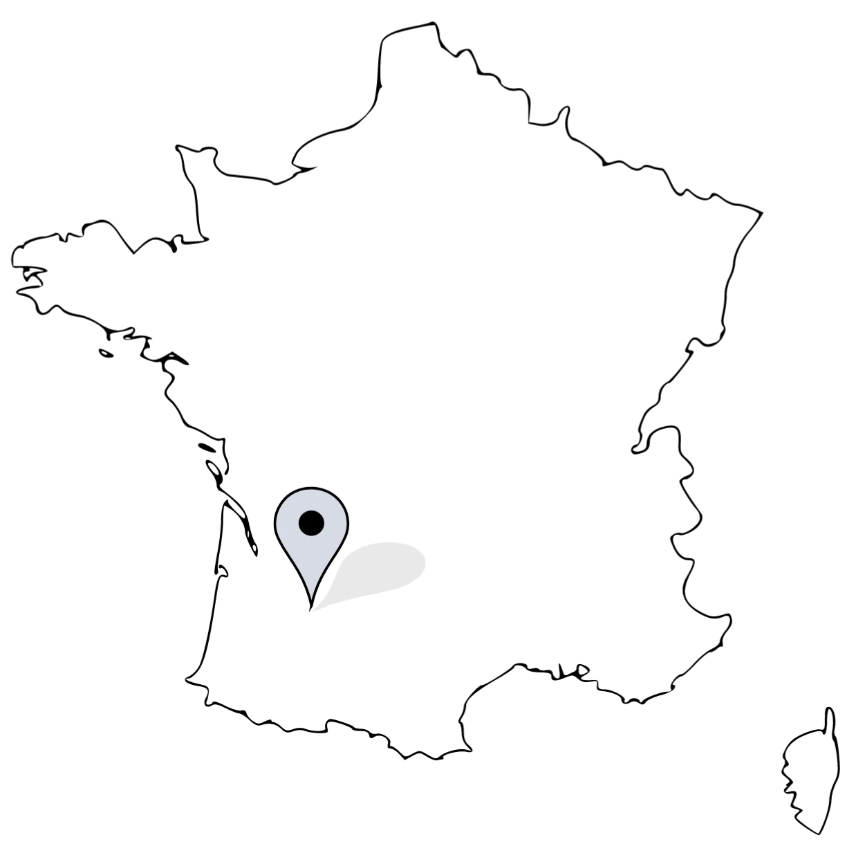 Gîte et chambres d'hôtes. Carte de la France avec localisation du Lot et Garonne